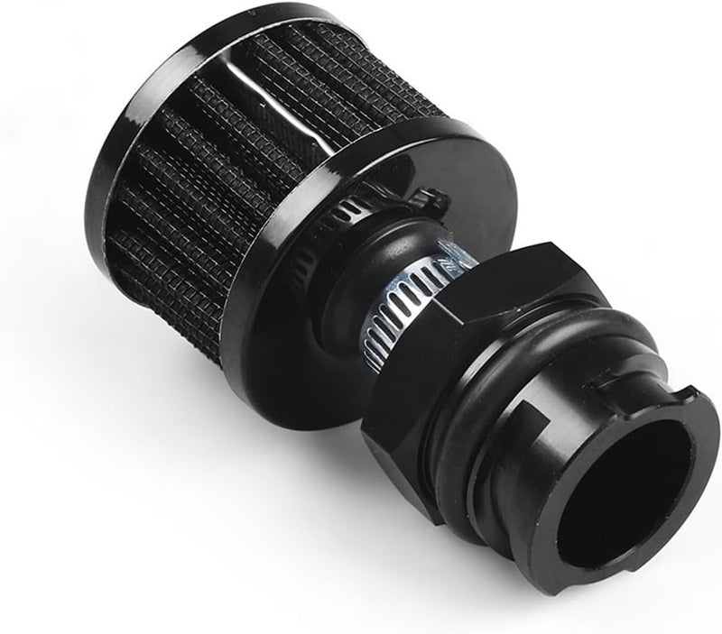 Dyno Racing Aluminum Billet Valve Cover Adapter Oil Cap Breather Fitting AN10 & Filter Accessory Compatible With LX LSX LS1 LS2 LS3 LS6 LS7 - Image 1